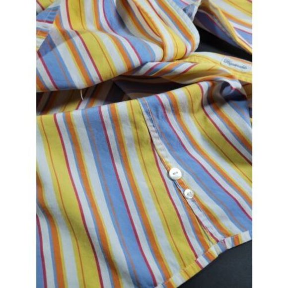 Faconnable Women's Long Sleeves Button Up Cotton Striped Multicolor Shirt Size M - Picture 9 of 11